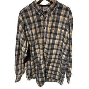 Cinch Gray/White/Orange Button Front Shirt Size XXL